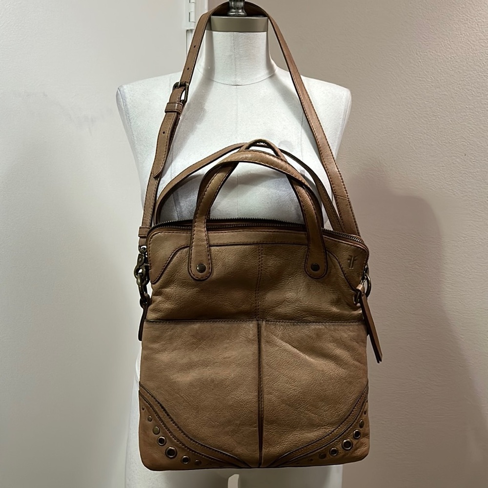 FRYE Zuri Leather Convertible Shopper Tote Bag features: Genuine leather.